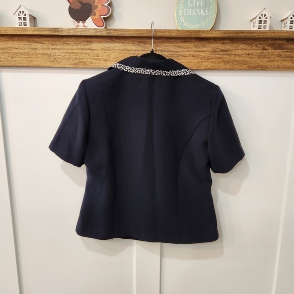 Vintage Tradition Petite Shirt and Skirt Combination Black Grey Floral Size 8P - Picture 3 of 16